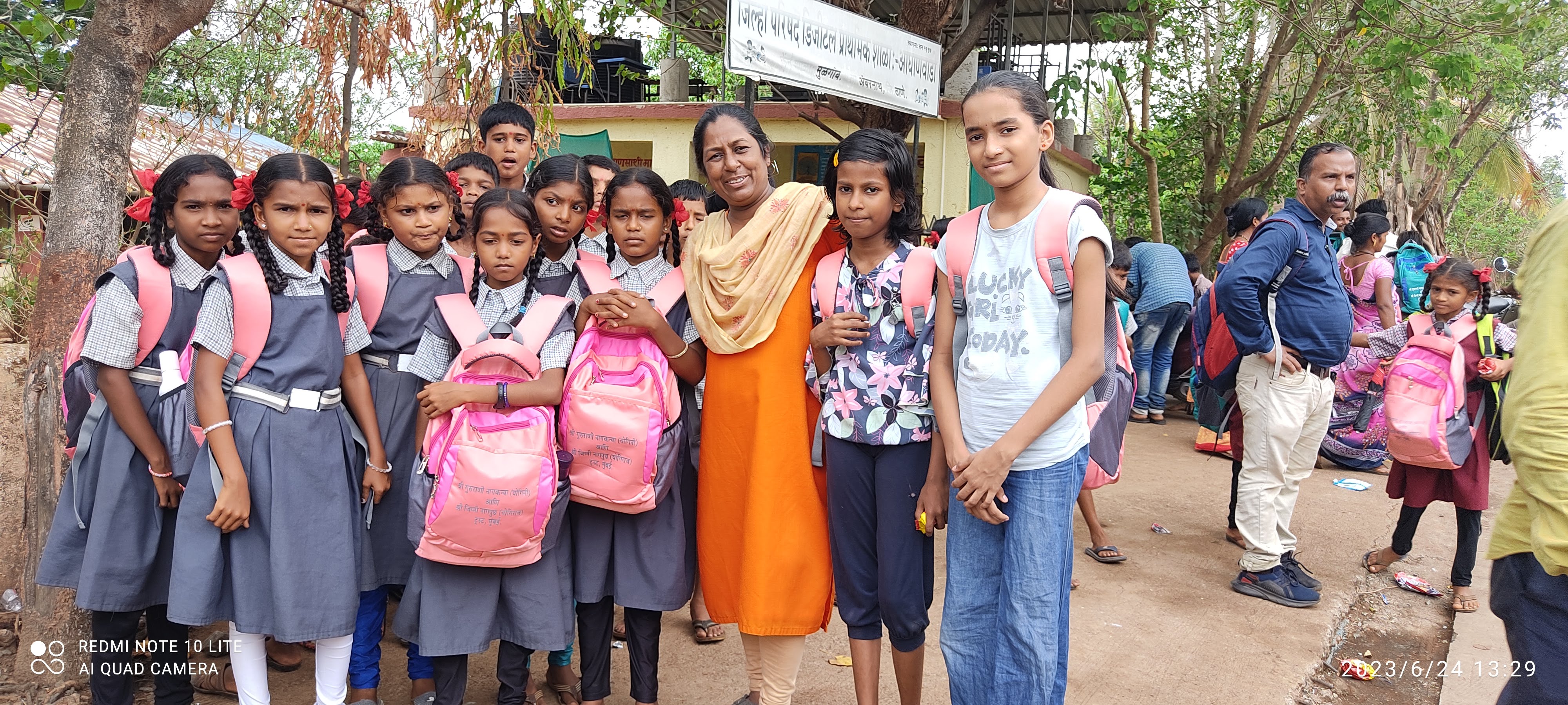School supply distribution drive providing educational materials to underprivileged children